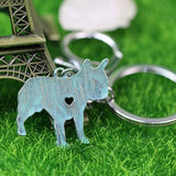 French Bulldog Shape Antique Keychain
