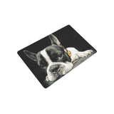 Black White French Bulldog Prone Doormat
