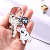 Triple White Bull Terriers Keychain