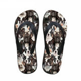 French Bulldog Collage Pattern Flip Flop Sandals