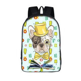 French Bulldog Yellow Hat Bowtie Backpack