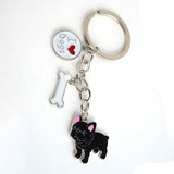 French Bulldog Pink Ear Pendant Keychain