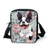 Cartoon Happy Jumping Boston Terrier Shoulder Bag