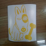 Bored Bull Terrier Dog Bone Sticker