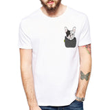 Cute Cartoon Pocket French Bulldog Front Men's T-Shirt