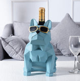 French Bulldog Abstract Geometry Statue Wine Bottle Rack