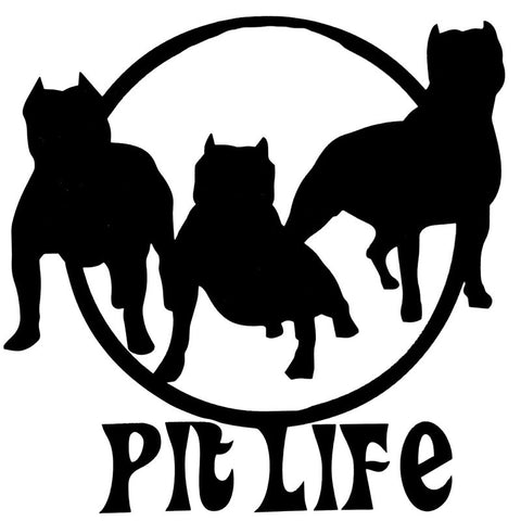 Pit Life 3 Pit Bulls Circle Stick (5.7" x 5.7")