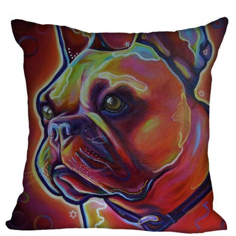 French Bulldog Dark Brown Red Color Filter Pillowcase