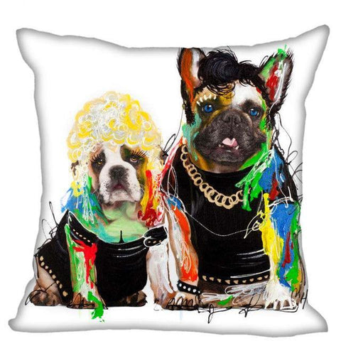 Funny Cool Hip English and French Bulldog Pillow Case