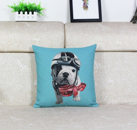 English Bulldog Puppy Aviator Red Bandana Pillowcase