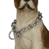 Silver Curb Chain Link Style 15mm Wide Dog Collar