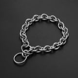Silver Curb Chain Link Style 15mm Wide Dog Collar
