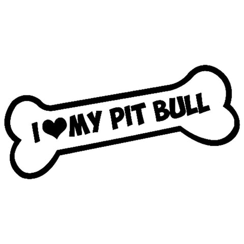 I Love My Pit Bull Dog Phone Sticker (6.3" x 2.2")