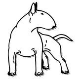 Bull Terrier Outline Looking Back Sticker (5.5" x 4.8")
