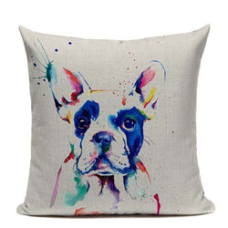 Colorful French Bulldog Painting Pillowcase