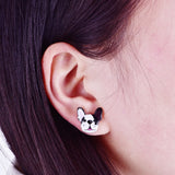 Happy French Bulldog Stud Earrings