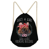 Just A Girl Who Loves French Bulldog Drawstring Backpack