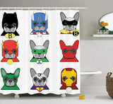 Superhero French Bulldog Cartoon Shower Curtain