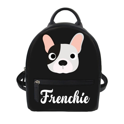 Frenchie Bulldog Head Circle Eyes Small Backpack