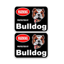 Warning Protected by Bulldog Sticker