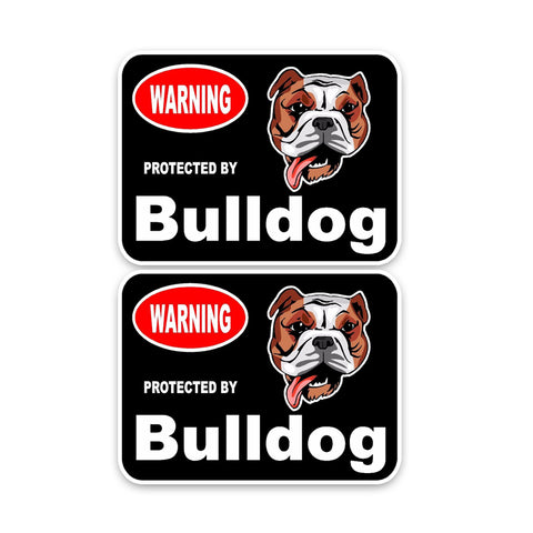 Warning Protected by Bulldog Sticker