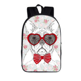 French Bulldog Heart Glasses Rose Background Backpack