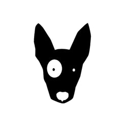 Black Bull Terrier Silhouette White Patch Small Sticker
